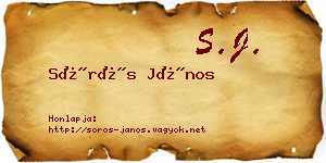 Sörös János névjegykártya